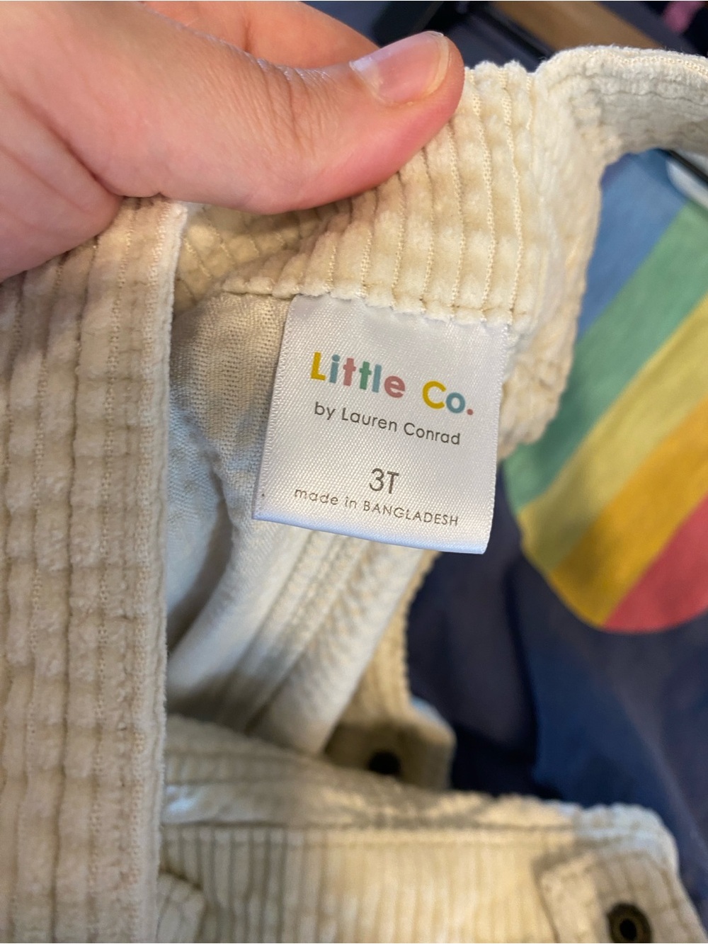 Little co organic cotton corduroy overalls in size 3t - Picture 5 of 6